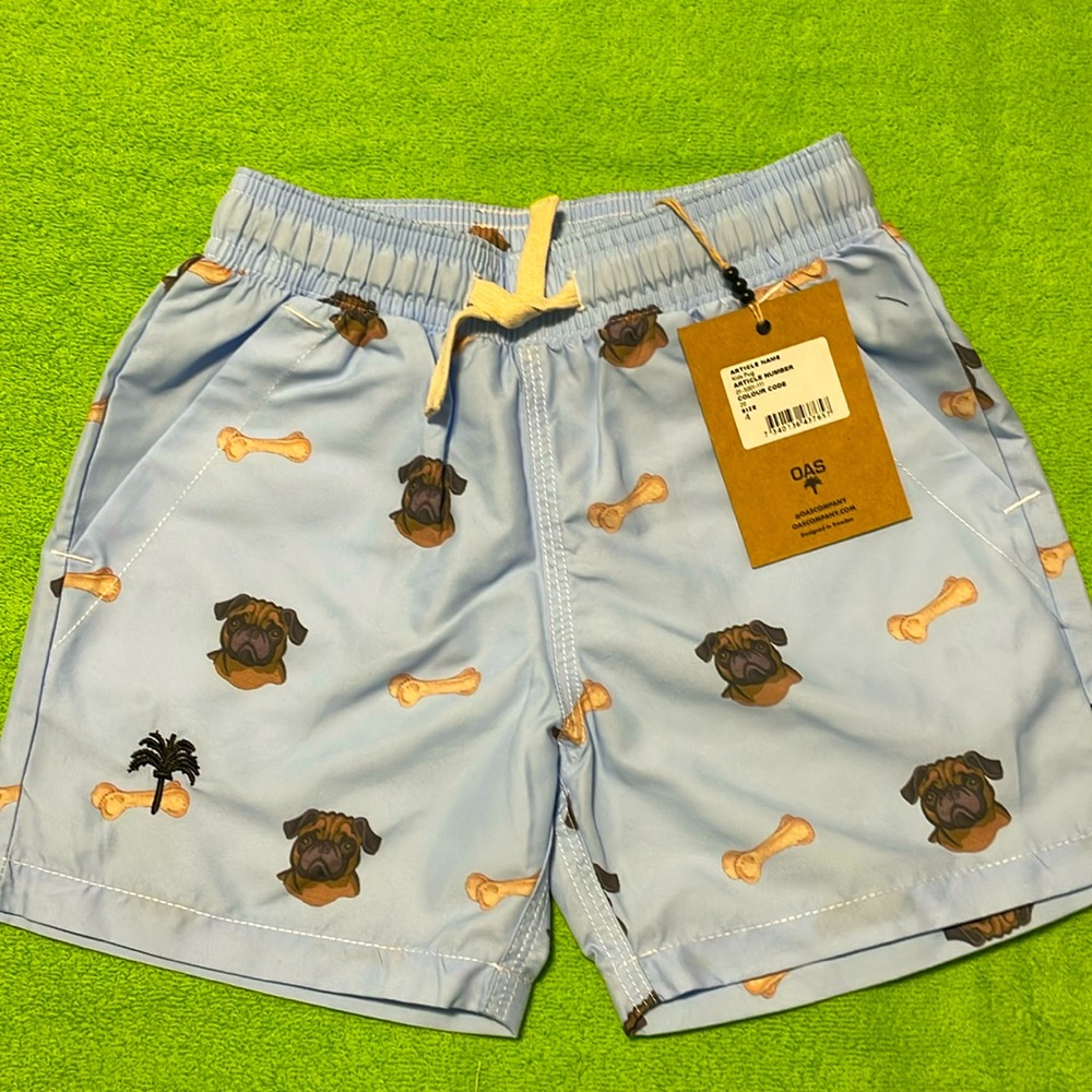 OAS kids pug swim shorts trunks boy fast dry Sz.4